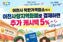 이천시, 착한가격업소 결제 시 5% 더 준다. 월 최대 5만원