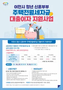 [이천시] 무주택 청년 신혼부부 주택전월세자금 대출이자 지원… 가구당 최대 200만 원 지급