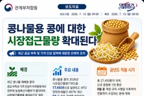 콩나물용 콩 시장접근물량 1만 톤 추가 확대…밥상 물가 안정 총력