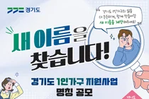 경기도, '1인가구 지원사업' 새 이름 찾는다…도민 공모전 개최