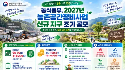 농식품부, '농촌공간정비' 공모 3개월 앞당겼다… 최대 150억 지원