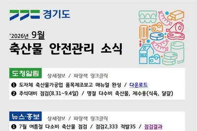 경기도, 흩어진 축산물 정보 한 장으로 끝낸다… 9월 첫 소식지 발간