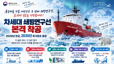 한화오션, 차세대 쇄빙연구선 본격 건조… 1.5m 얼음도 깬다
