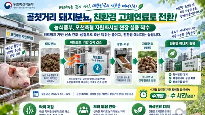 농식품부, 수개월 걸리던 돼지분뇨 처리 확 줄였다… 수 시간 내 연료 전환