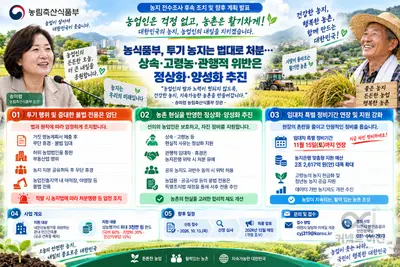 농식품부, 38년 만에 불법 농지 '양성화'… 투기 제외 관행 위반 구제