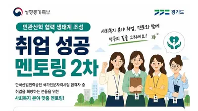 경기광역새일센터, 사회복지 취업 노하우 공개… 29일 현직 멘토 3인 출격