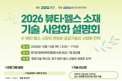 경기도, 치매·탈모 잡는 바이오 기술 공개한다… 유망 소재 6종으로 사업화 기회 제공