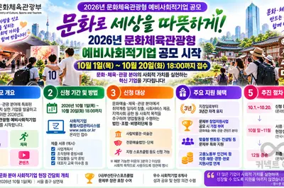 문체부, 2026년 예비사회적기업 찾는다… 3년간 창업 가점 혜택