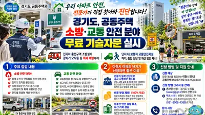 '안전하고 살기 좋은 아파트 만들기'… 경기도, 이천시 포함 공동주택 소방·교통 안전 분야 '무료 기술자문' 본격 지원