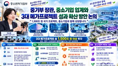중기부 장관, 중소기업 업계와 ‘3대 메가프로젝트’ 성과 확산 방안 논의