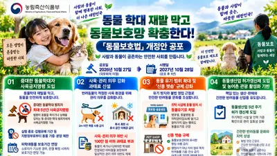 동물 학대 재발 막고 동물보호망 확충한다… 「동물보호법」 개정안 공포 