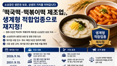 중기부, '떡볶이떡' 대기업 진입 5년 더 막는다… 출하 한도는 120%로 상향