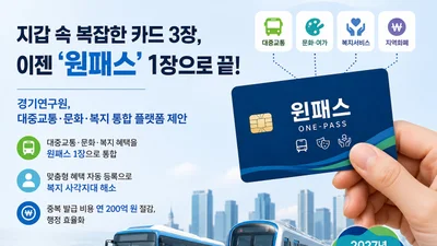 경기연구원, 교통·복지카드 한 장으로 합친다… 2027년 '원패스' 도입