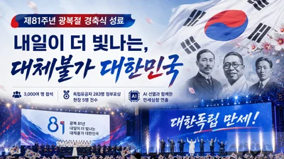 제81주년 광복절 경축식, AI로 부활한 백범 김구… 3천명 만세삼창