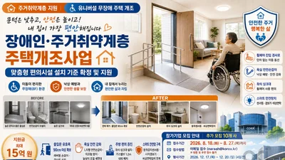 주거취약계층 주택, 출입문 폭 90cm로 넓힌다… '무장애 개조' 본격화