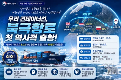 '팬스타 아크로호', 국내 최초 북극항로 뚫는다… 45일간 13,000km 대항해