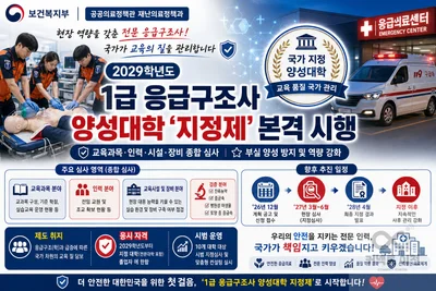 보건복지부, 우후죽순 늘어난 응급구조학과만으로 양성 안돼… 2029년부터 '지정제' 시행
