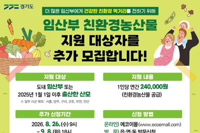 경기도, 임산부 7500명에 24만원 지원… 26일부터 추가 접수