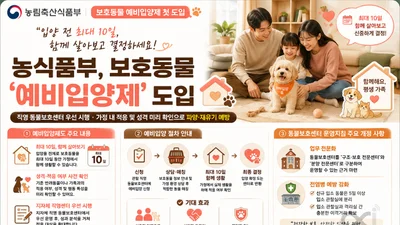 농식품부, 유기동물 '예비입양제' 첫선… 최대 10일 살아보고 결정