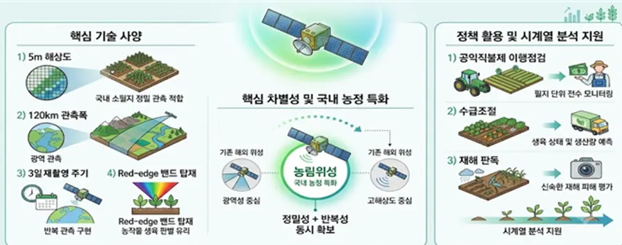 농림위성 핵심 차별성 = 농림축산식품부 제공