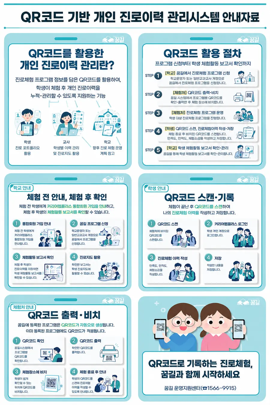 진로체험 프로그램 참여 이력을 관리하는 시스템 이용 카드뉴스이다. = 교육부 제공